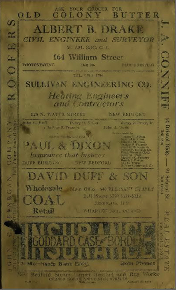1923 New Bedford, Massachusetts Directory - www.WhalingCity.net