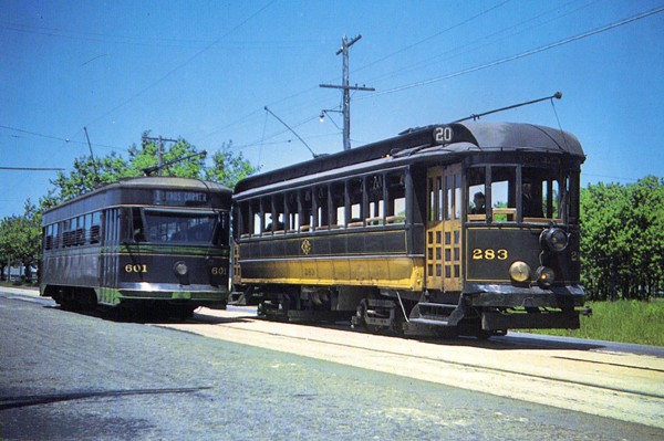 Union Street Railway Trolleys 601 and 283 June 1940 - www.Whal;ingCity.net