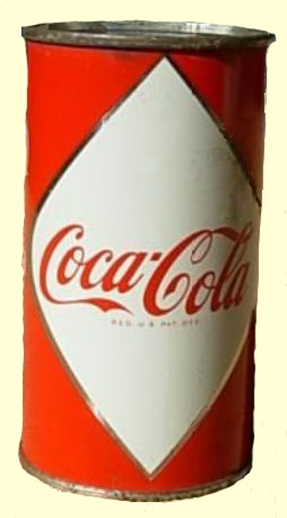Coca Cola Can - 1960's - made in New Bedford - www.WhalingCity.net