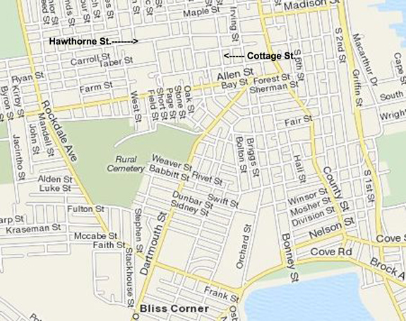 2010 map of the former New Bedford Mill Stream area - www.WhalingCity.net